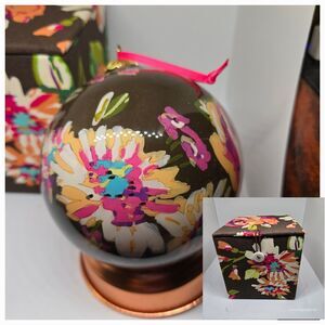 Vera Bradley 2012 English Rose  Glass Ball Ornament Christmas   W Box